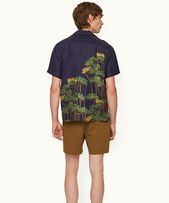 Maitan - Mens Night Iris Fantasy Floral Capri Collar Shirt