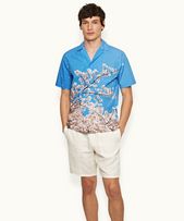 Maitan - Mens Blossom Photographic Print Relaxed Fit Capri Collar Shirt
