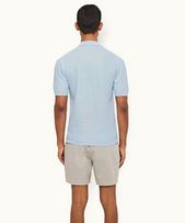 Maranon - Mens Ice Blue Tailored Fit Organic Mercerized Cotton Polo Shirt