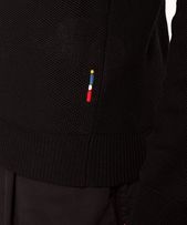 Maranon - Mens Black Classic Fit Long-Sleeve Mercerised Cotton Polo Shirt