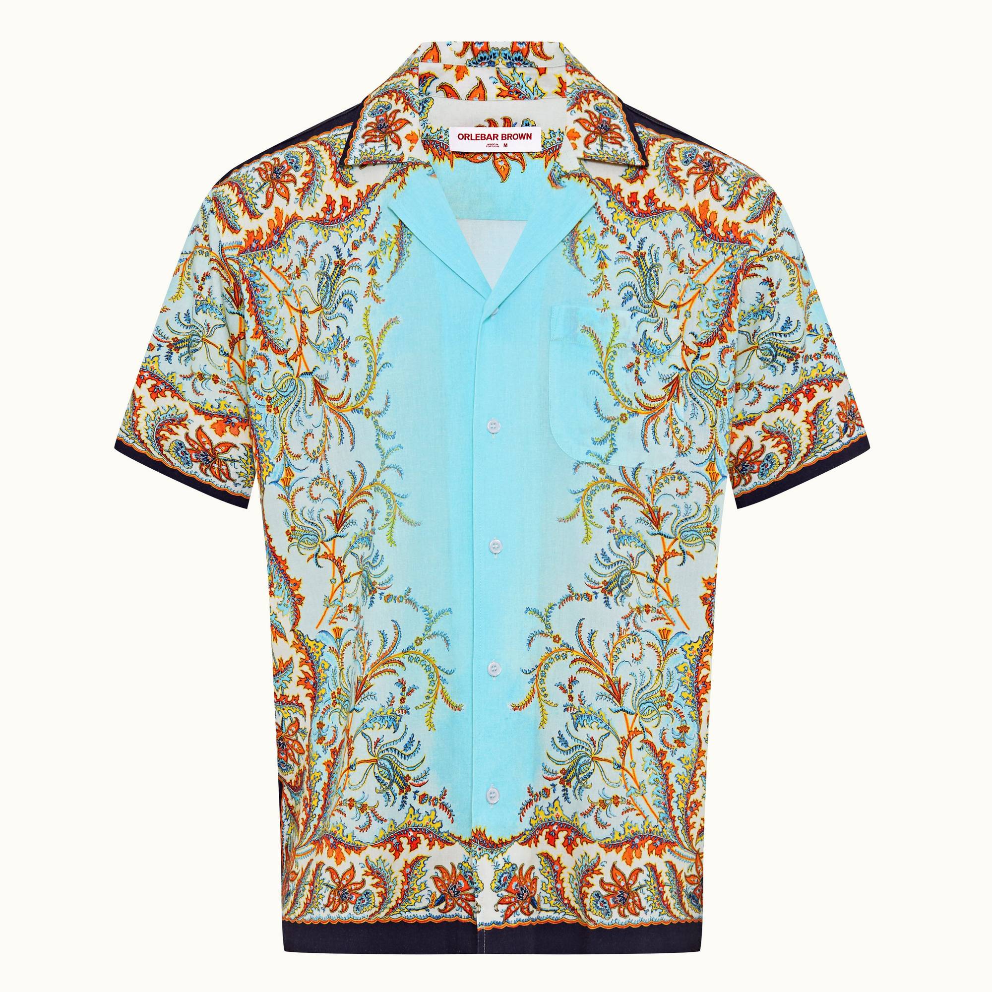 Marne - Mens Multi Paisley Relaxed Fit Capri Collar Shirt
