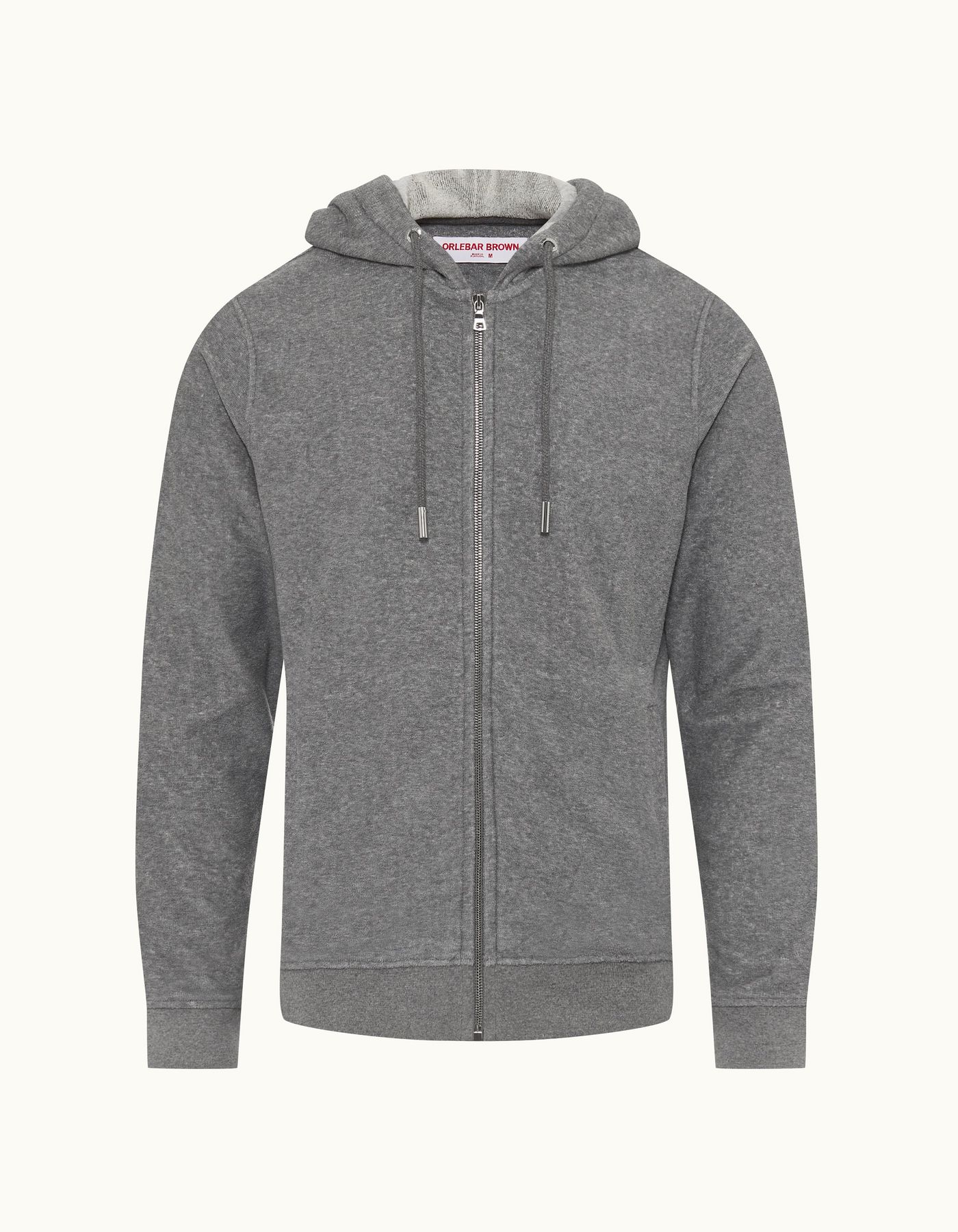 Mathers Binding - Mens Piranha Grey Marl Classic Fit Zip-Thru Hooded Sweatshirt