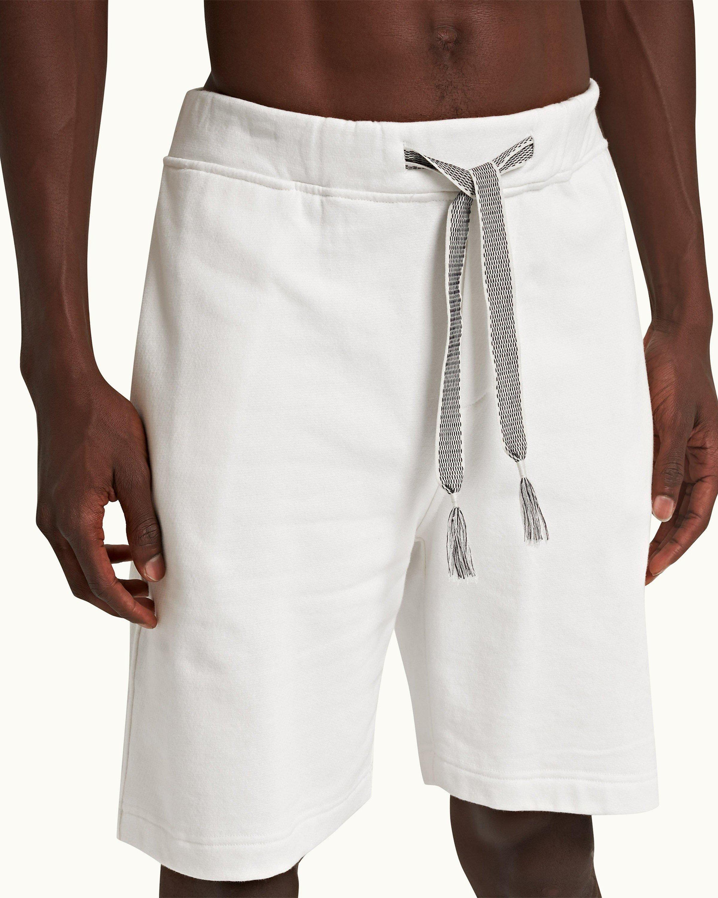 White cotton sweatshorts hot sale