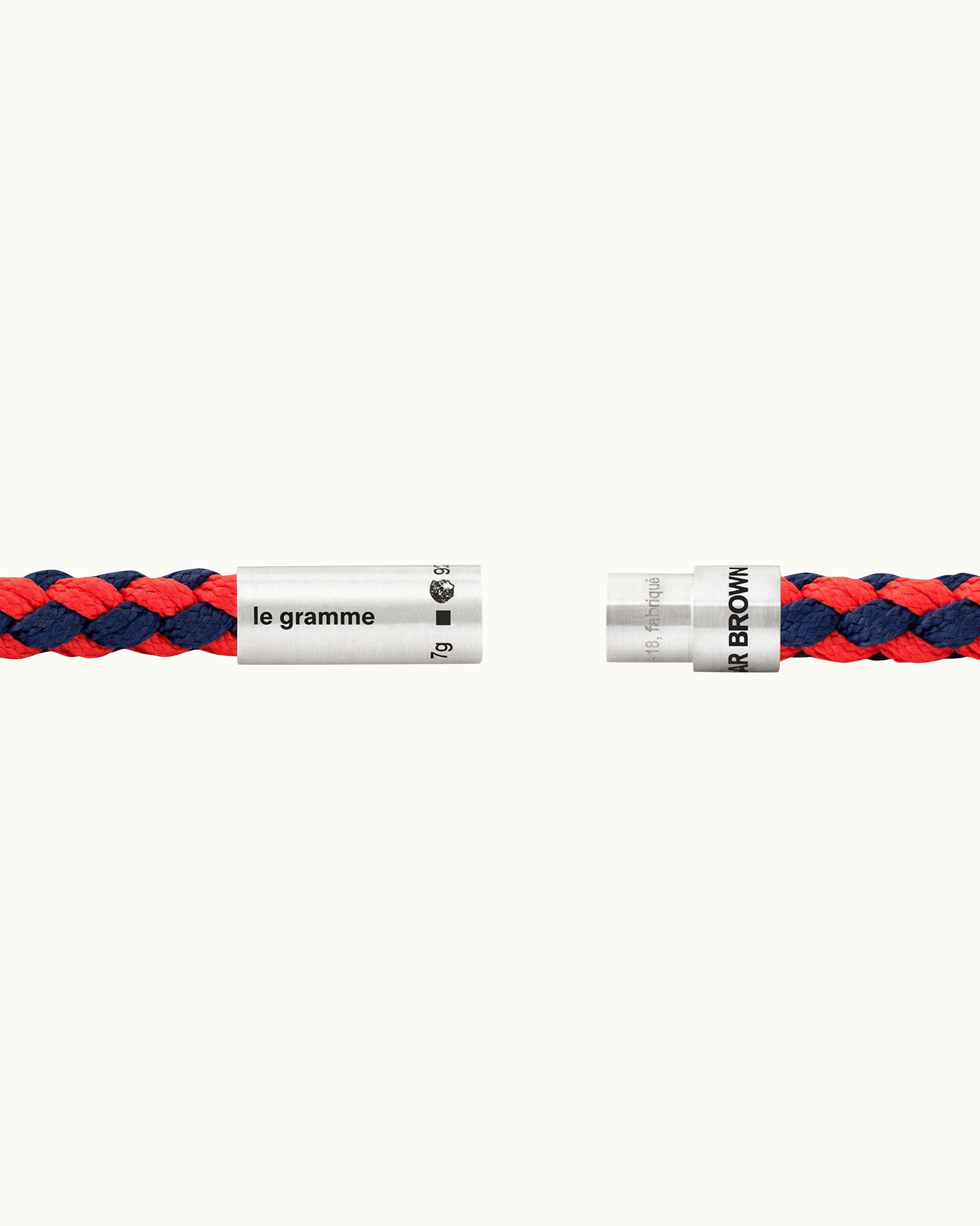Orlebar Brown | Navy and red NATO le gramme cable bracelet