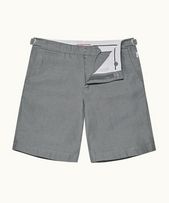 Norwich Linen - Mens Granite Tailored Fit Washed Linen Shorts