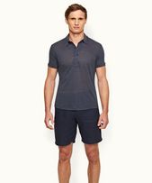 Norwich Linen - Mens Navy Tailored-Fit Shorts