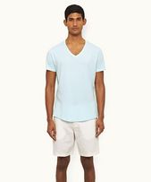 Norwich Linen - Mens Sea Mist Tailored Fit Washed Linen Shorts
