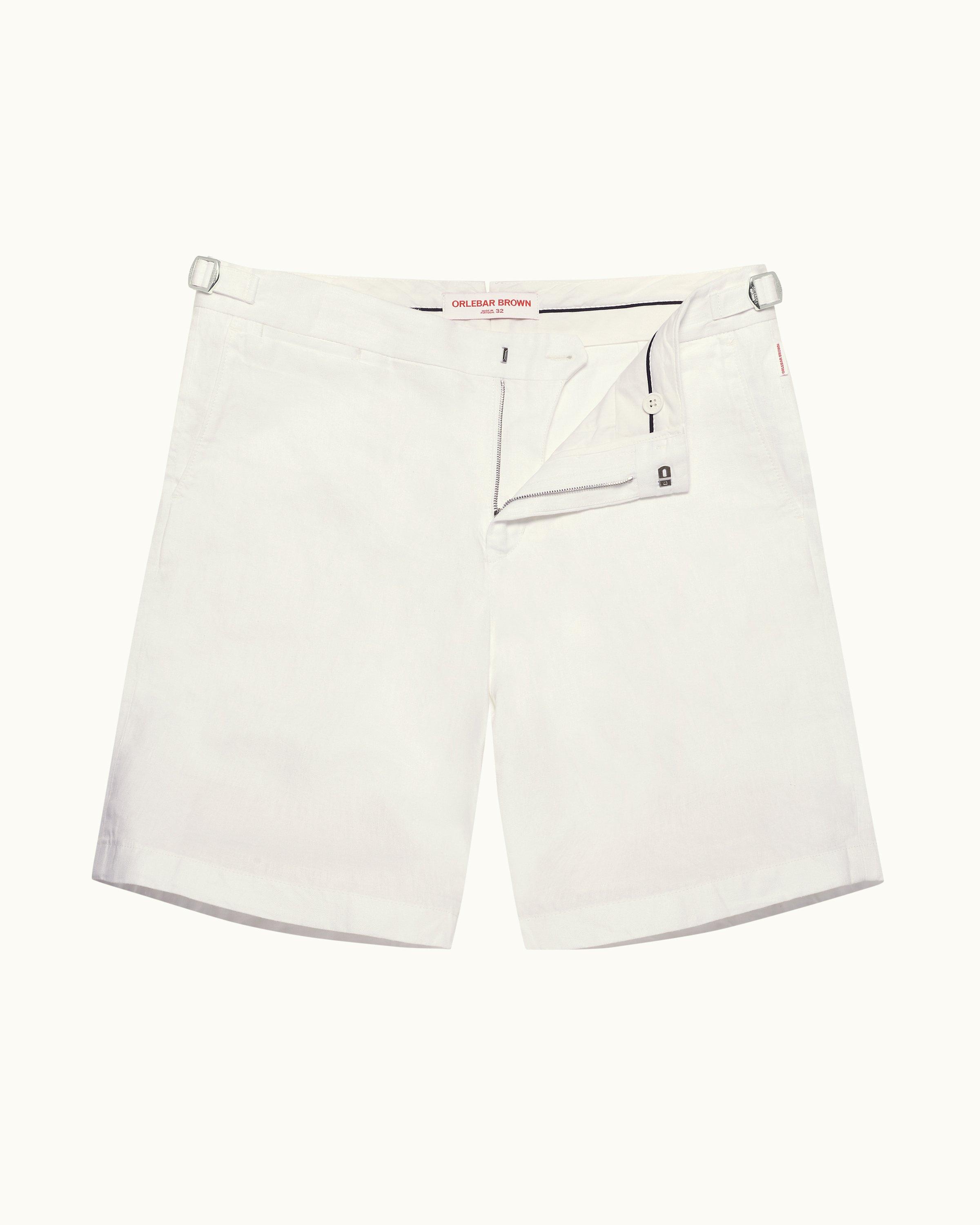 Men's White Linen Blend Cargo Shorts – Threadbare