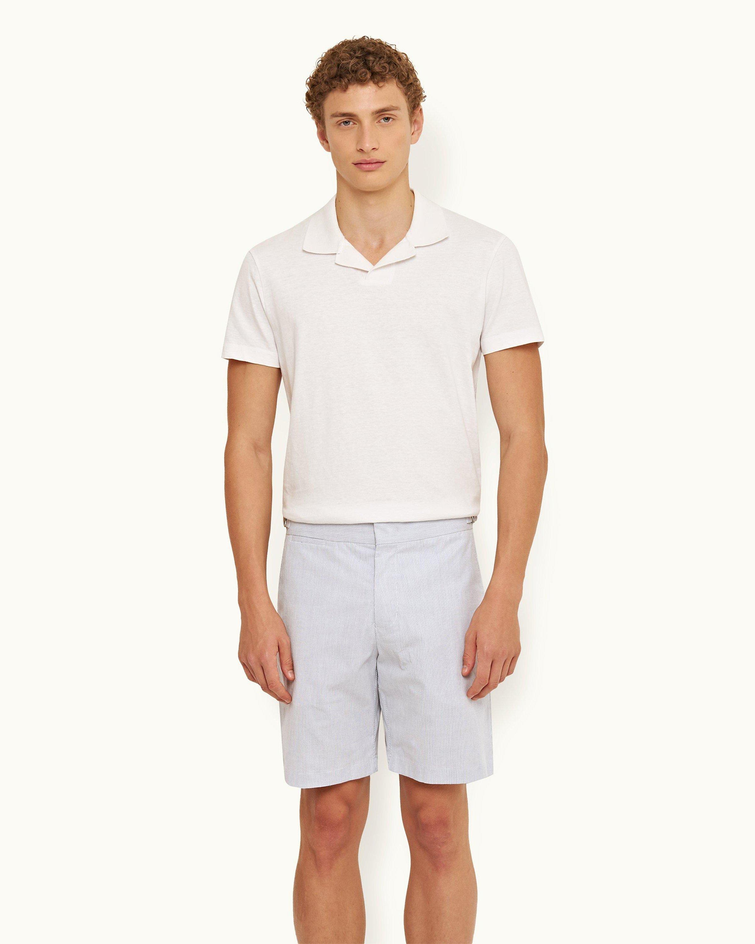 Mens seersucker shorts outlet polo