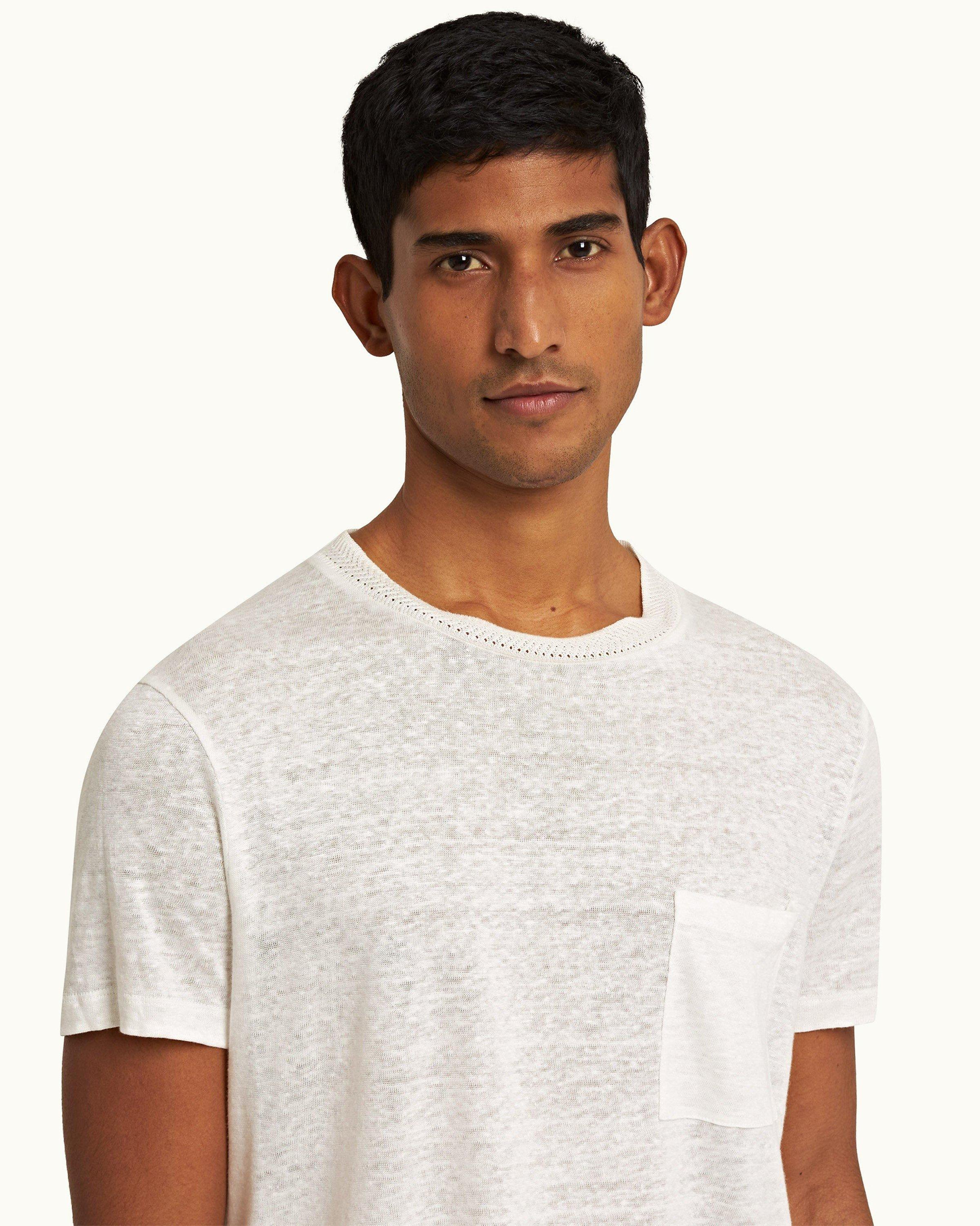 Mens White Short-Sleeve T-Shirt | Designer Menswear | Orlebar Brown