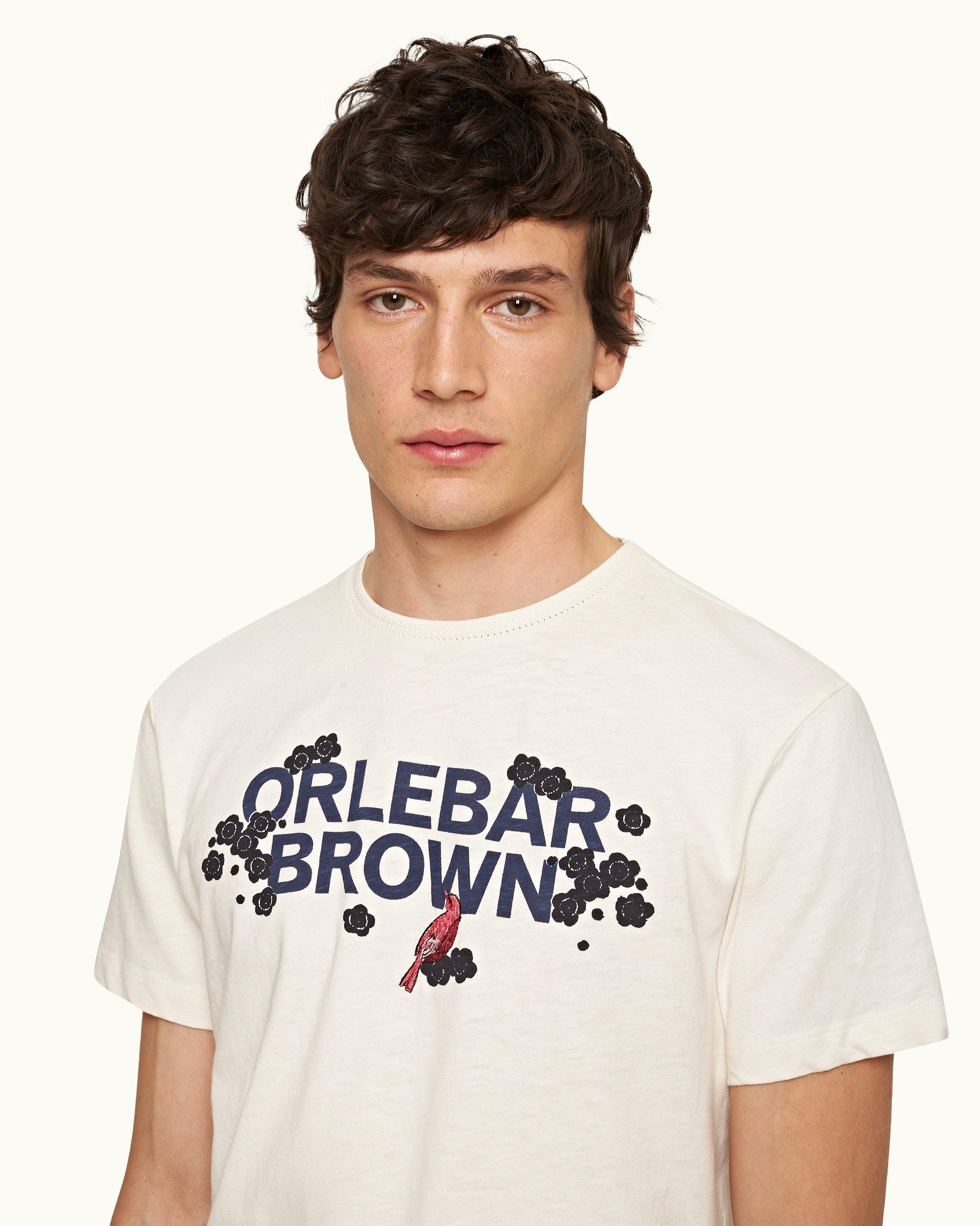 Designer Mens T-Shirts | Premium Orlebar | & Tailored Brown Fit Cotton