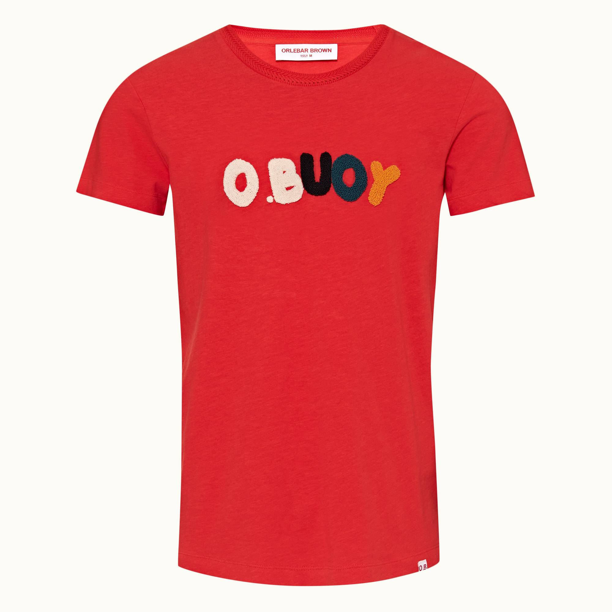 Ob Classic - Mens Summer Red O.BUOY Classic Fit Short-Sleeve Cotton-Linen T-shirt