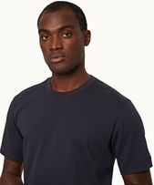 Ob Standard - Mens Relaxed Fit Crease-Resistant Cotton T-shirt In Night Iris Blue