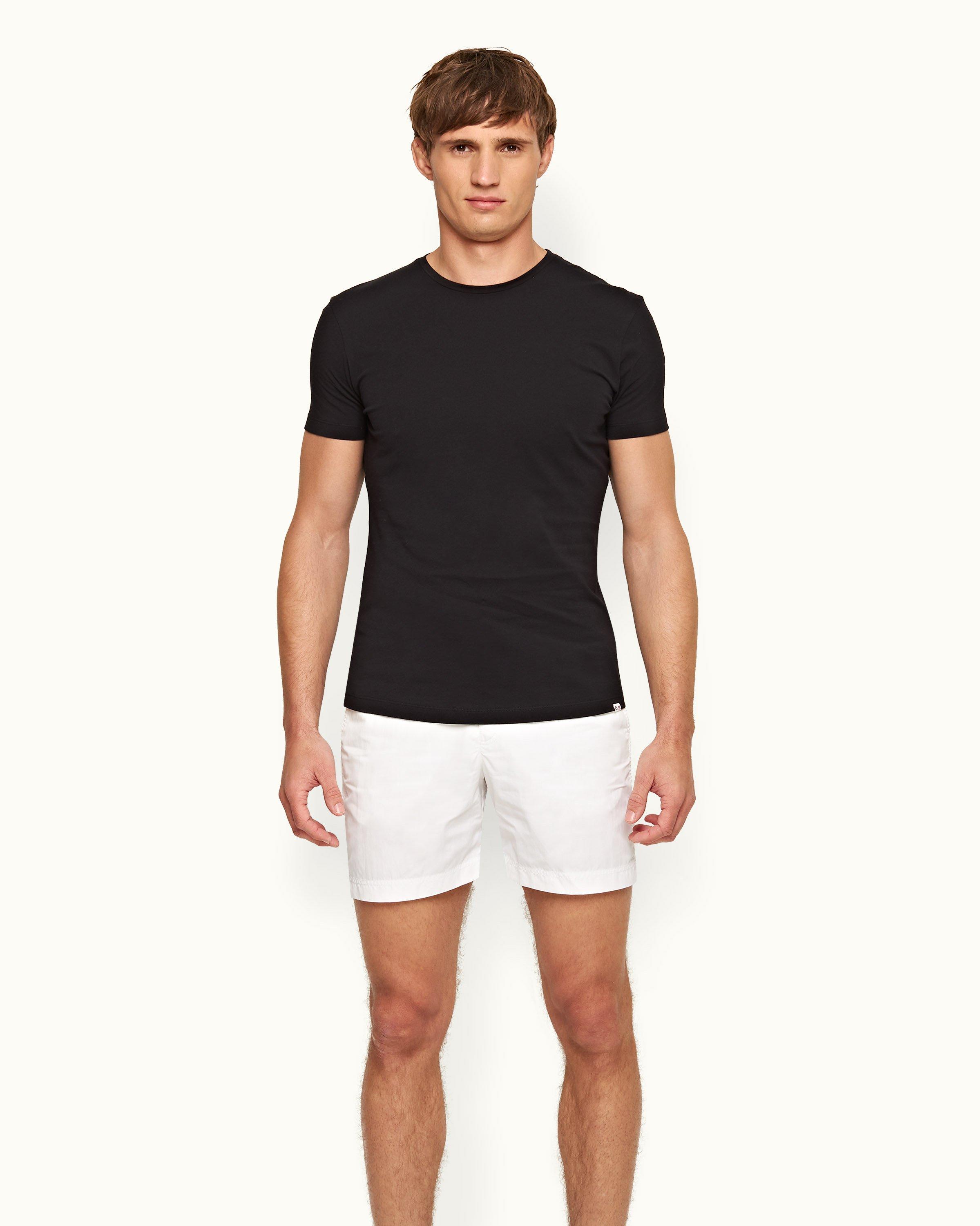 Ob-T - Black Tailored Fit Crew Neck T-Shirt | Orlebar Brown