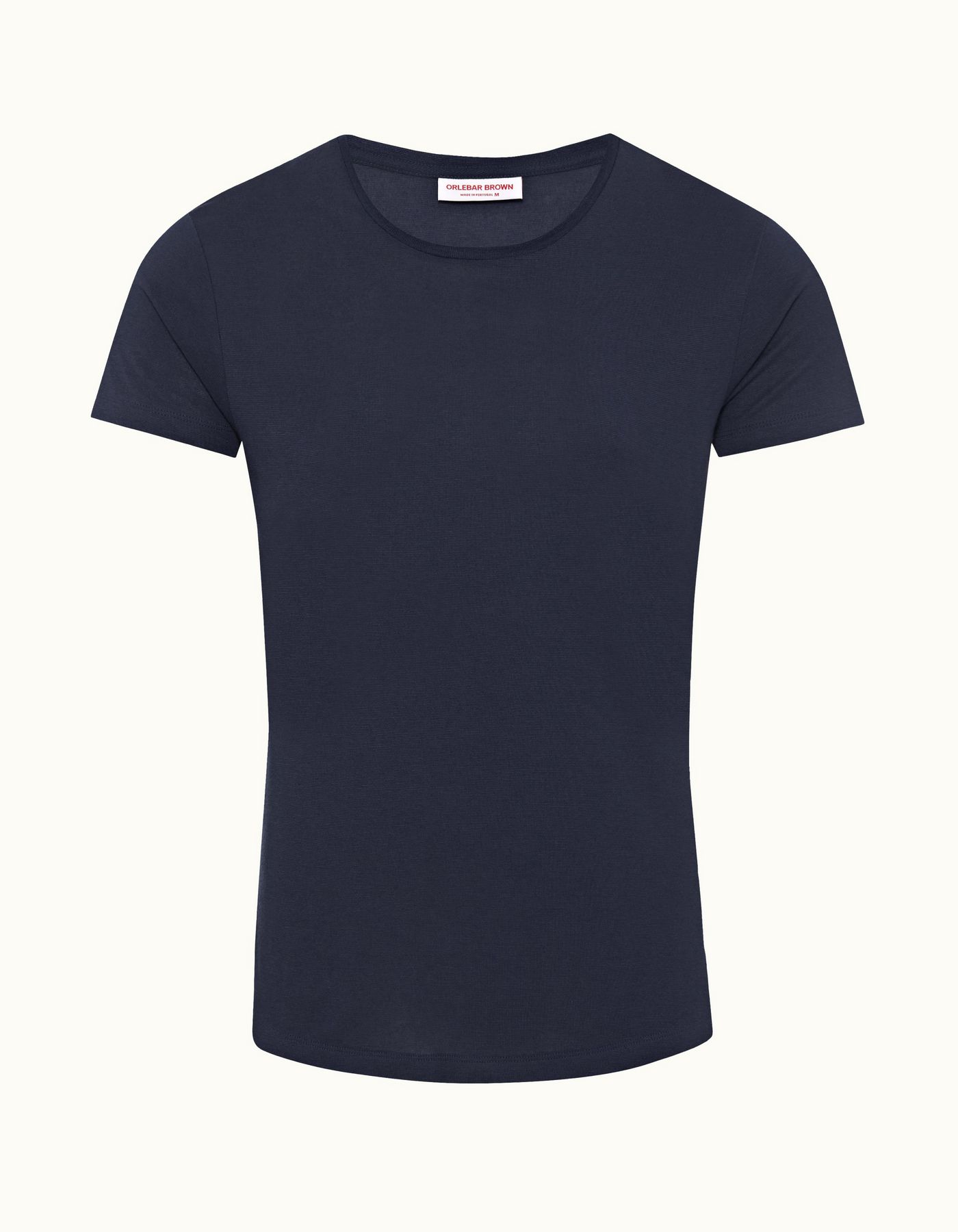 Ob-T Cashmere - Mens Lagoon Blue Tailored Fit Crewneck Cashmere-Modal T-shirt