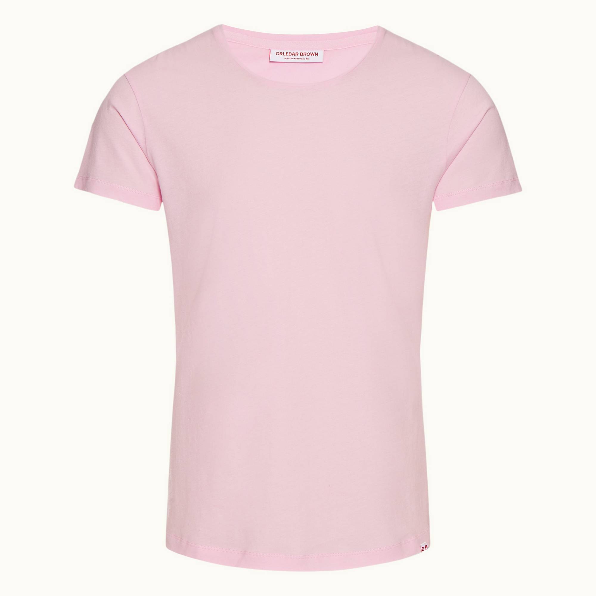 Ob-T - Mens Conch Pink Tailored Fit Crew Neck Organic Cotton T-shirt