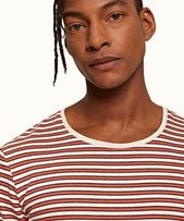 Ob-T - Mens Vintage Rose/Rose Stripe Tailored Fit Crew Neck T-Shirt