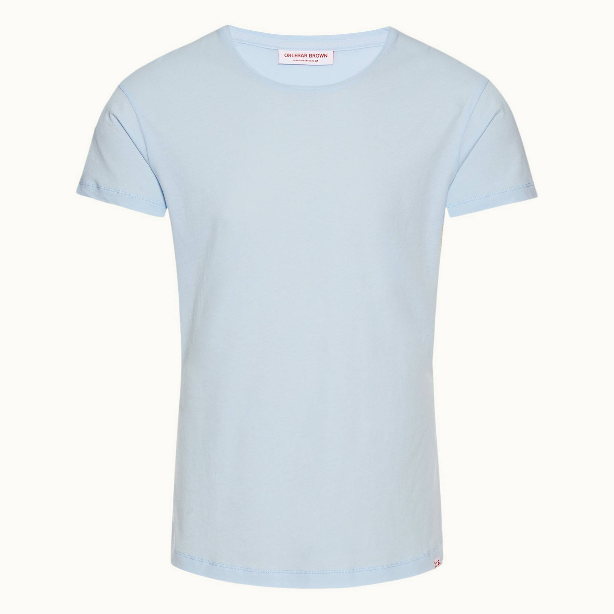 Ob-T - Mens Ice Blue Tailored Fit Crew Neck Organic Cotton T-shirt