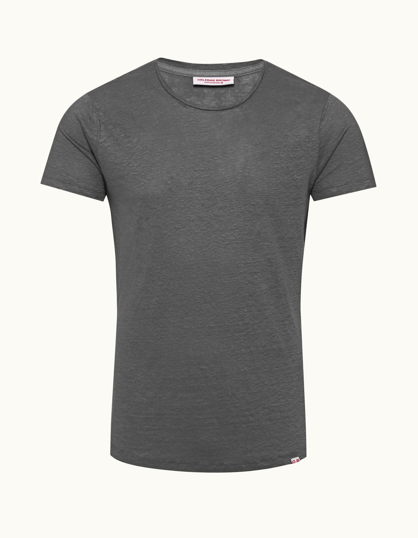 Ob-T Linen - Mens Granite Tailored Fit Crewneck Linen T-shirt
