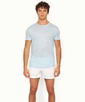 Ob-T Linen - Mens Island Sky Tailored Fit Crewneck Linen T-shirt