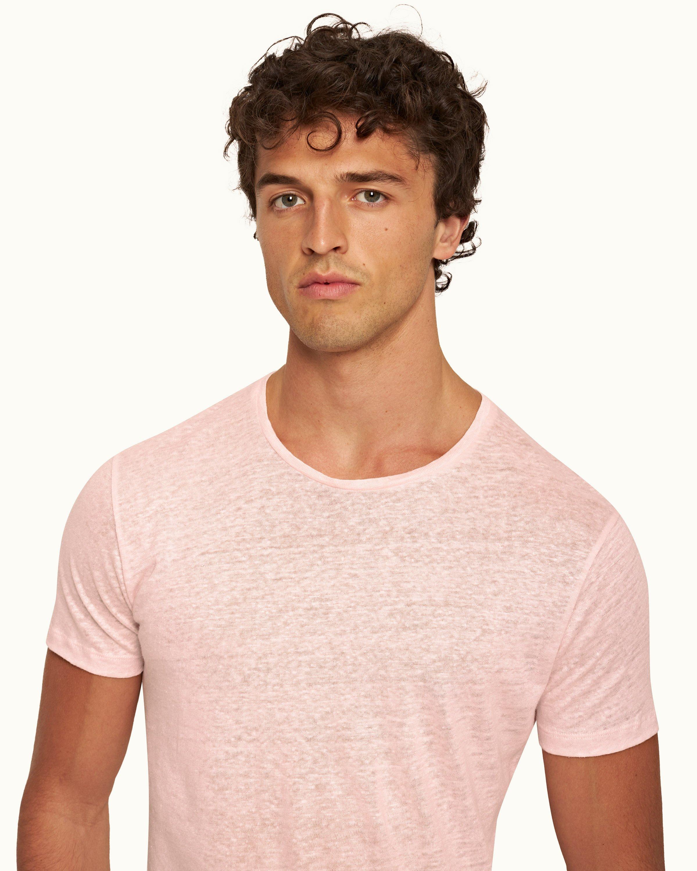 Rose Tailored Fit Crewneck Linen T-shirt