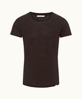 Ob-T Linen - Mens Truffle Tailored Fit Crewneck Linen T-shirt