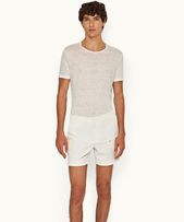 Ob-T Linen - Mens Washed Buttercup Tailored Fit Crew Neck Linen T-Shirt