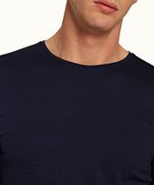 Ob-T Merino - Mens Navy Tailored Fit Long-Sleeve Merino T-Shirt