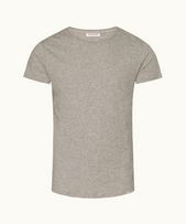 Ob-T - Mens Grey Melange Tailored Fit Crew Neck T-Shirt