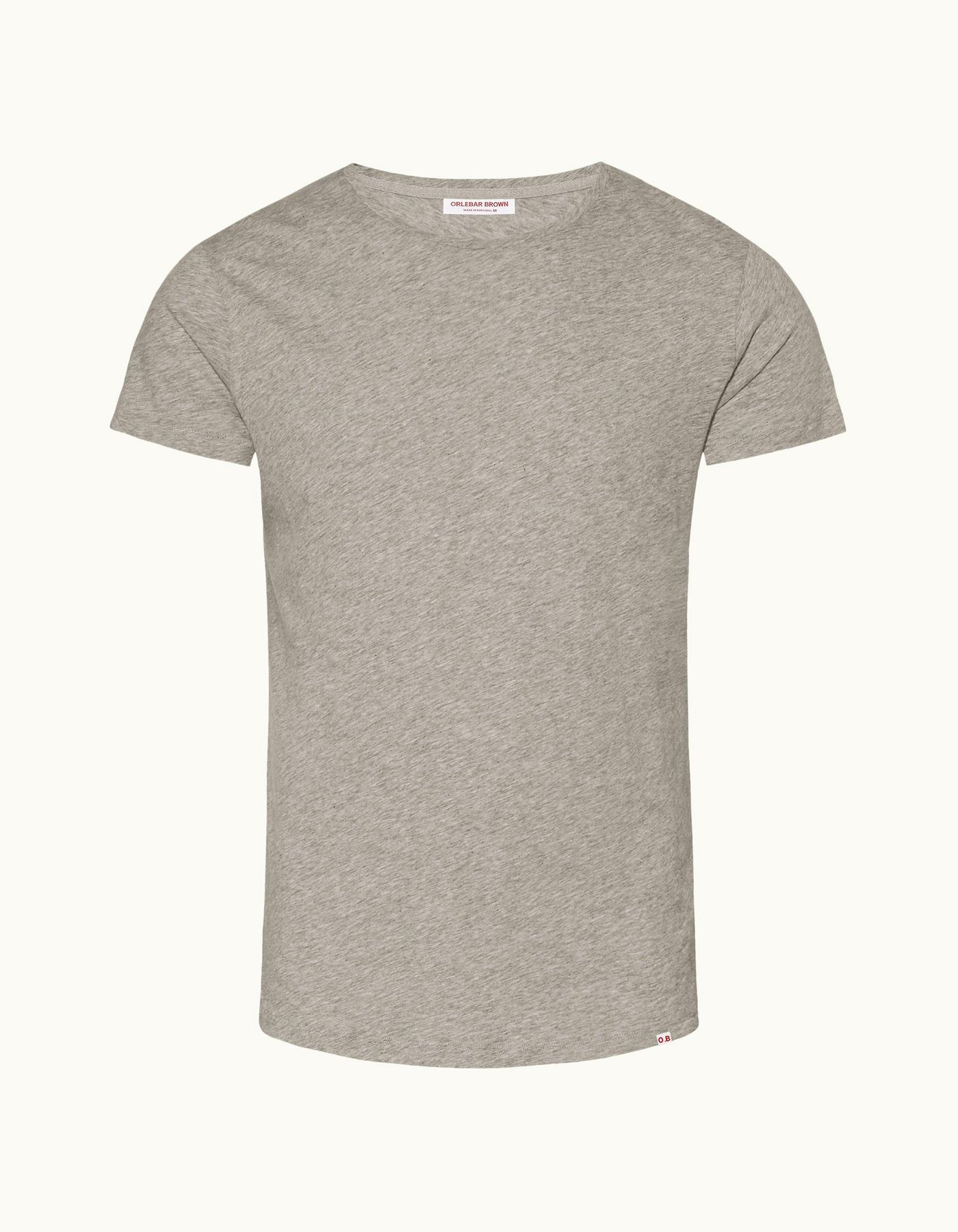 Mose Ib Gøre husarbejde OB-T - Grey Melange Tailored Fit Crew Neck T-Shirt | Orlebar Brown