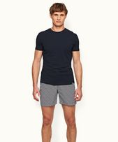 Ob-T - Mens Navy Tailored Fit Crew Neck T-Shirt