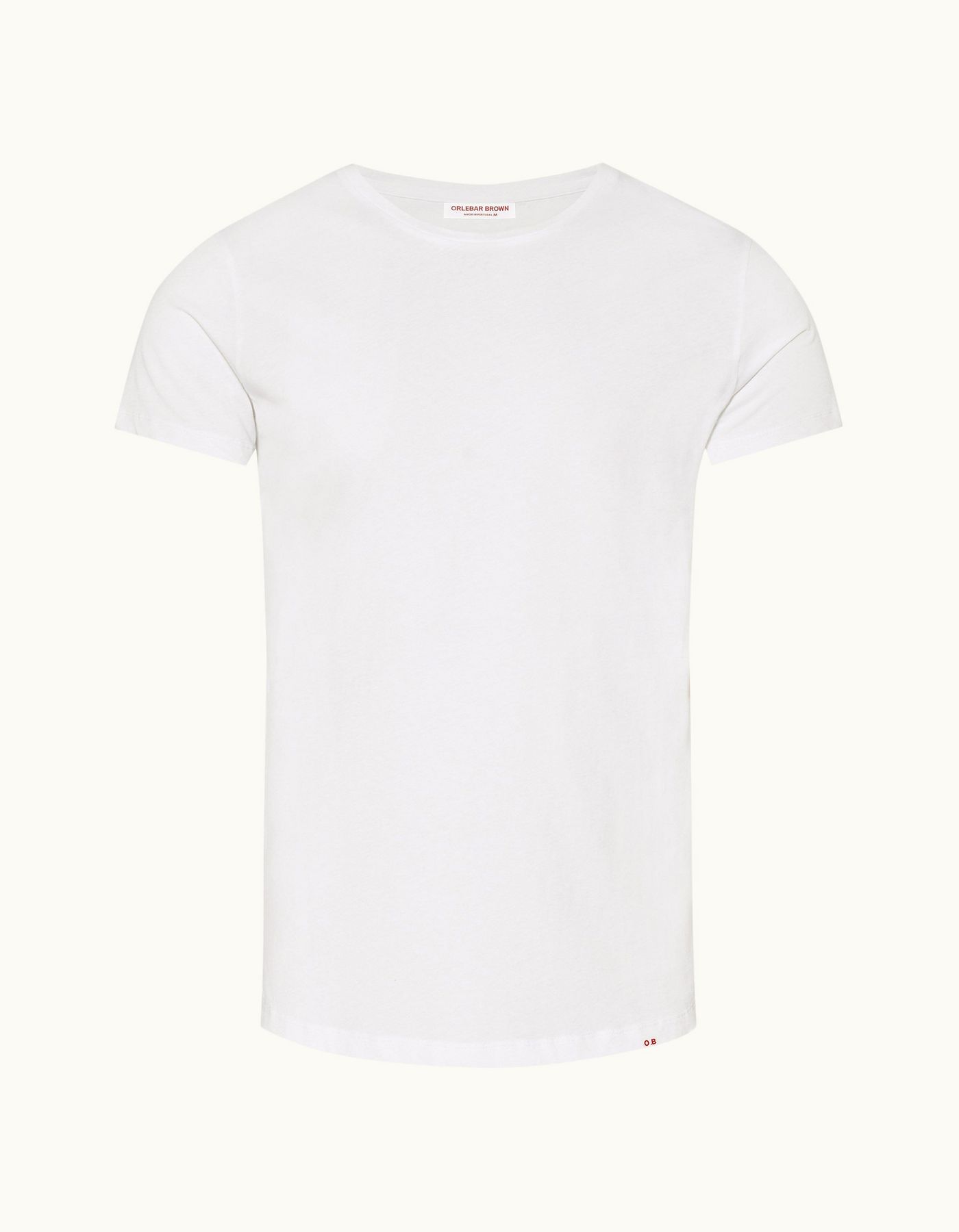 Ob-T - Mens White Tailored Fit Crew Neck T-Shirt