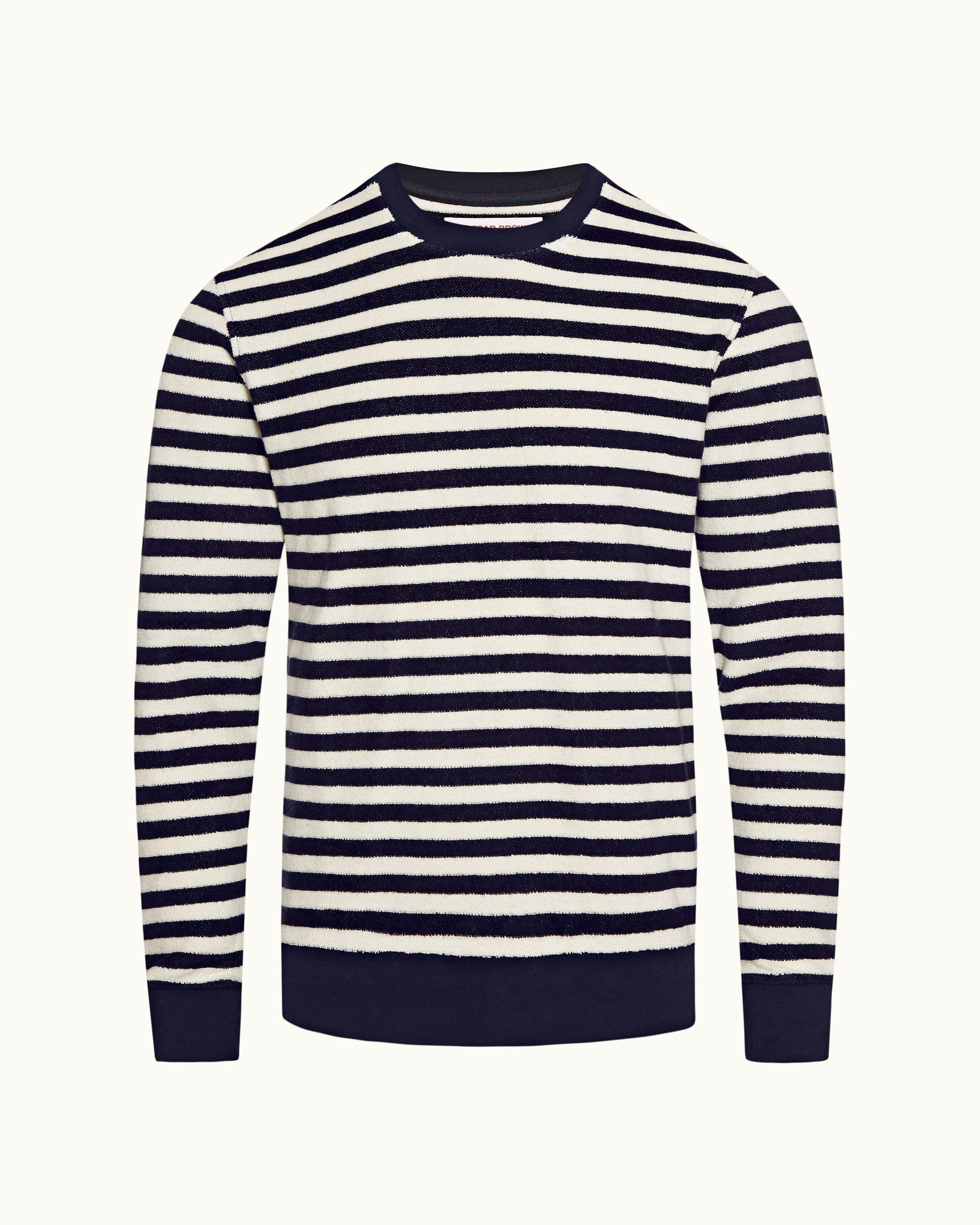 Black and white striped sweatshirt mens best sale