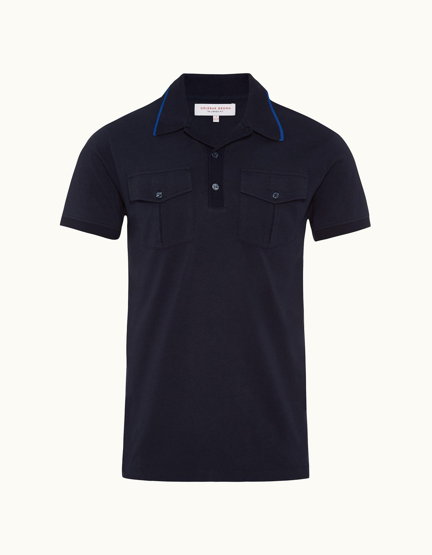 Retton - Mens Navy Tailored-Fit Polo Shirt