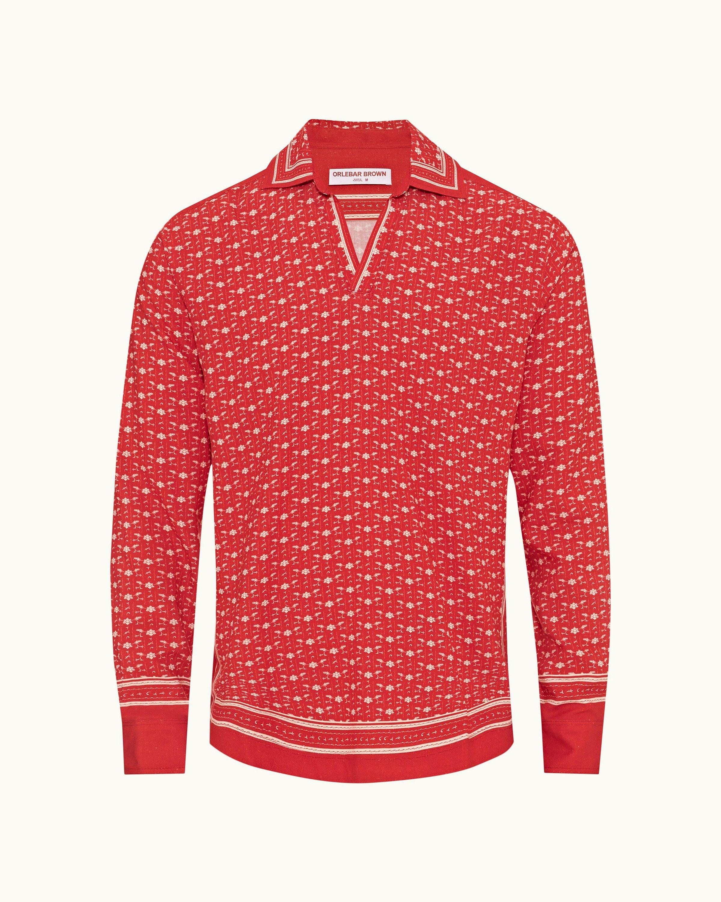 Red store print shirt