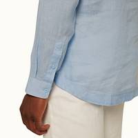 Light Bleu Classic Collar Relaxed Fit Linen Shirt | Orlebar Brown