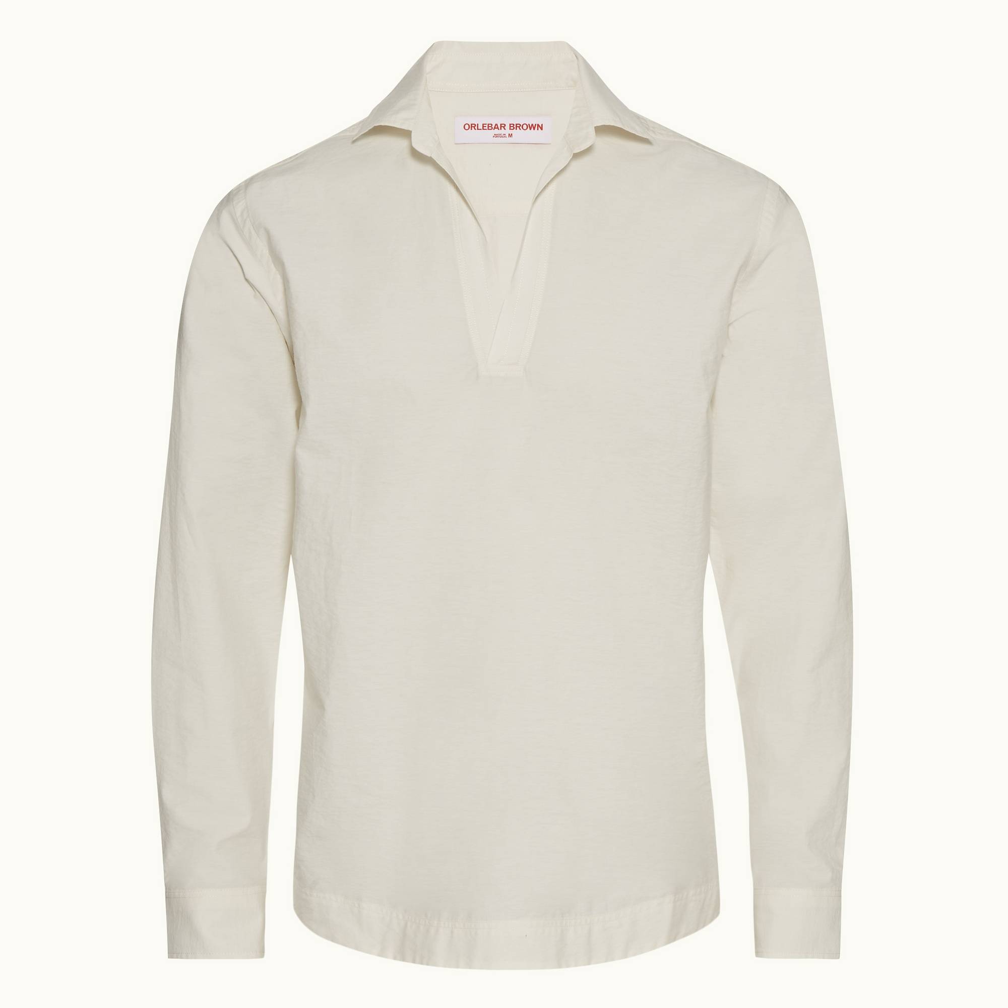Ridley - Mens White Sand Resort Collar Long-Sleeve Shirt