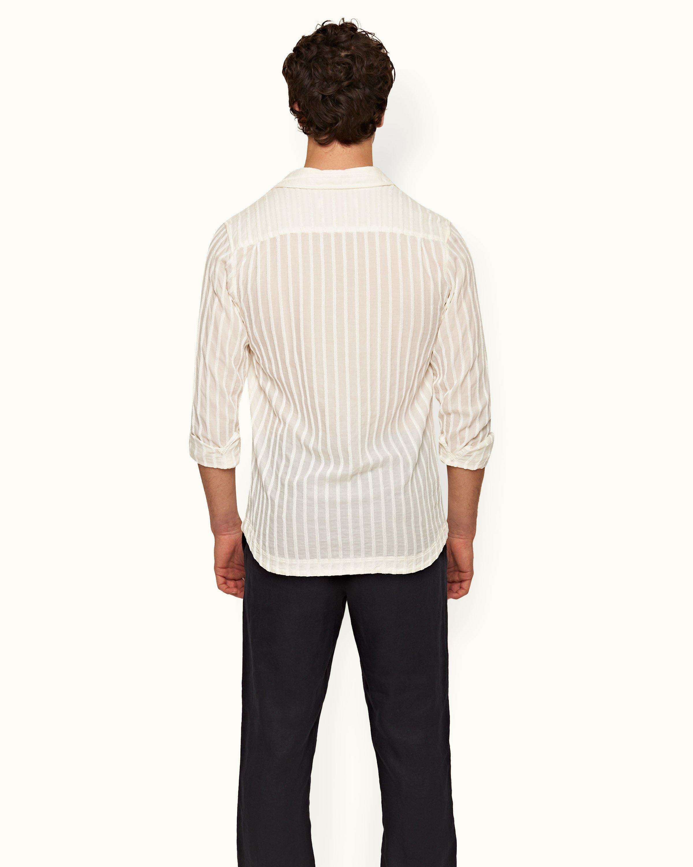 Stripe Relaxed Straight Leg Poplin Pant in Friday Night Stripe