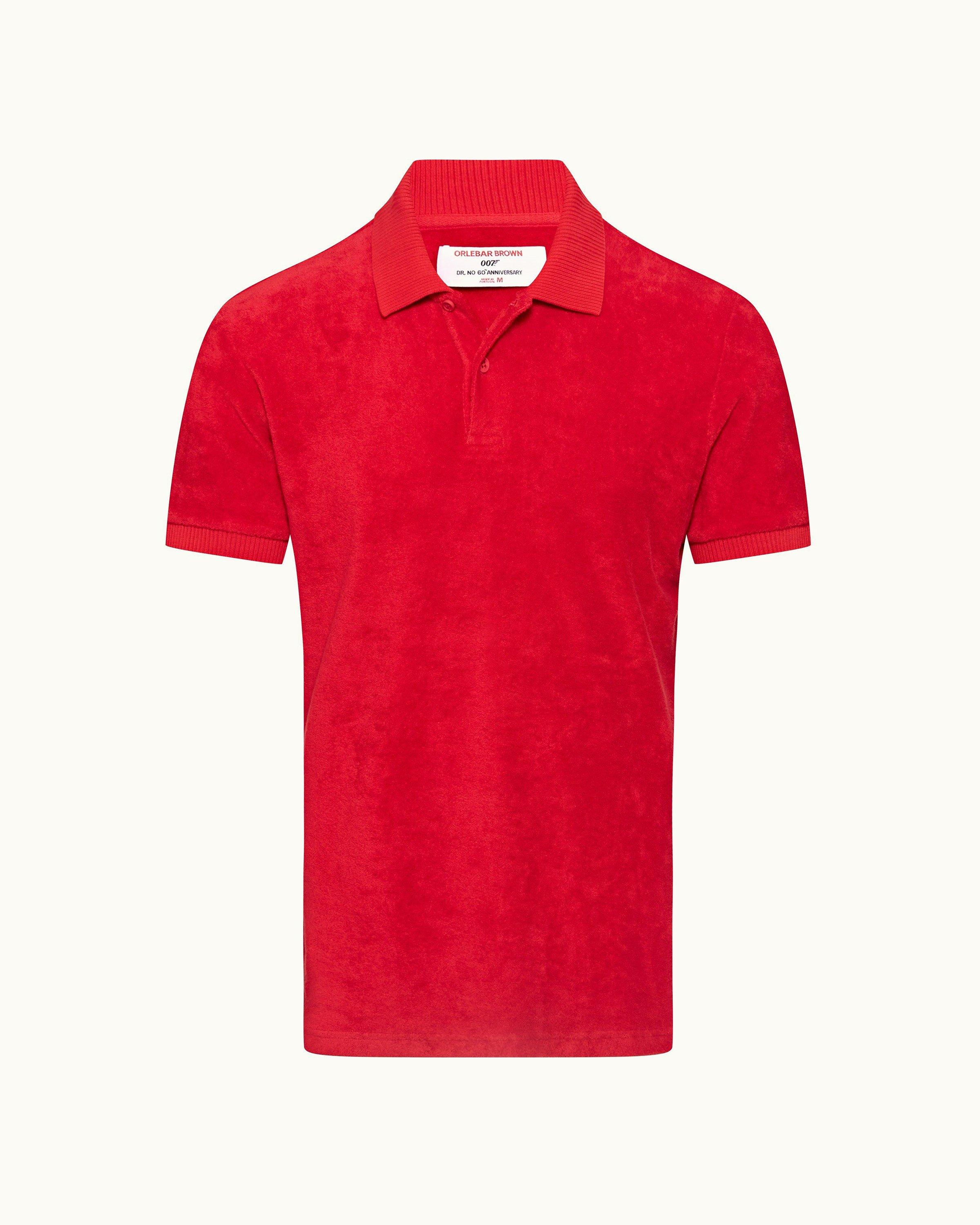 Red 007 Ryder Dr. No Towelling Polo Shirt - Orlebar Brown