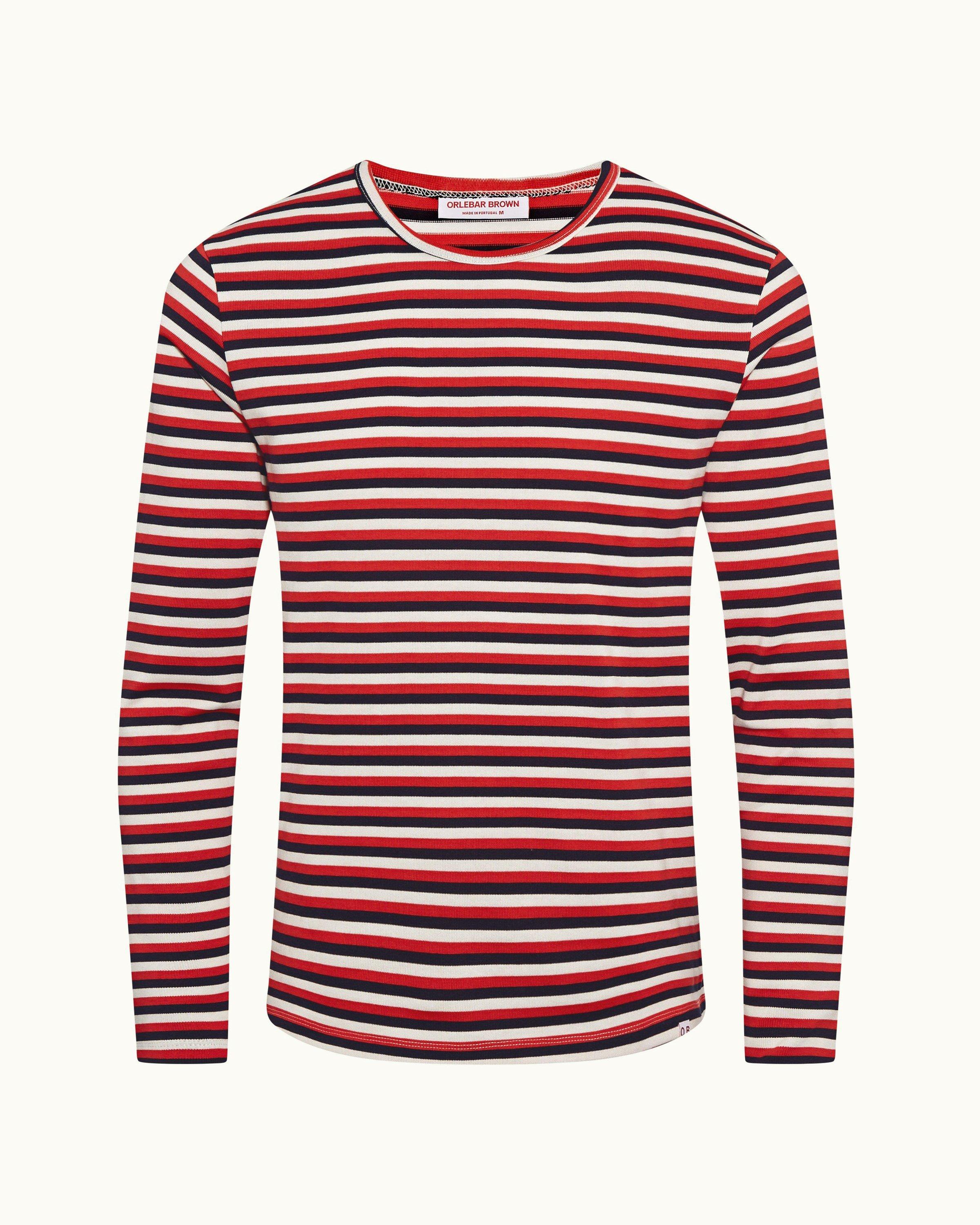 Orlebar Brown | Ink/Summer Red/White Sand Stripe Long-Sleeve