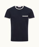 Sammy Rib - Mens Ink Classic Fit Ribbed Cotton T-shirt