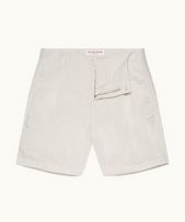 Searose Linen - Mens White Sand Tailored Fit Garment Dye Shorts