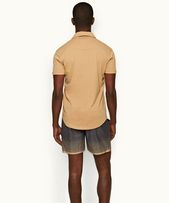 Sebastian Silk - Mens Biscuit Tailored Fit Cotton-Silk Polo Shirt