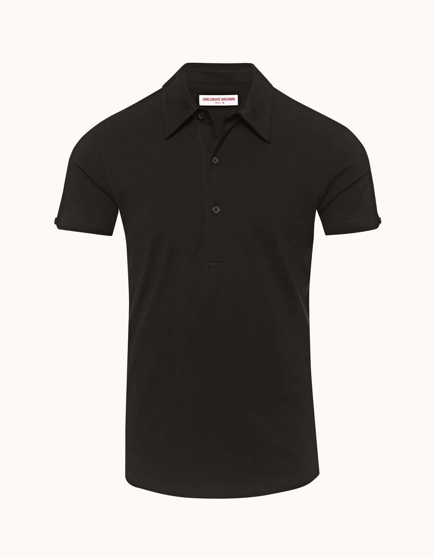 Sebastian Cotton Silk - Mens Black Tailored Fit Cotton-Silk Polo Shirt