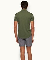 Sebastian Cotton Silk - Mens 007 Thyme Tailored Fit Short-Sleeve Cotton-Silk Polo Shirt
