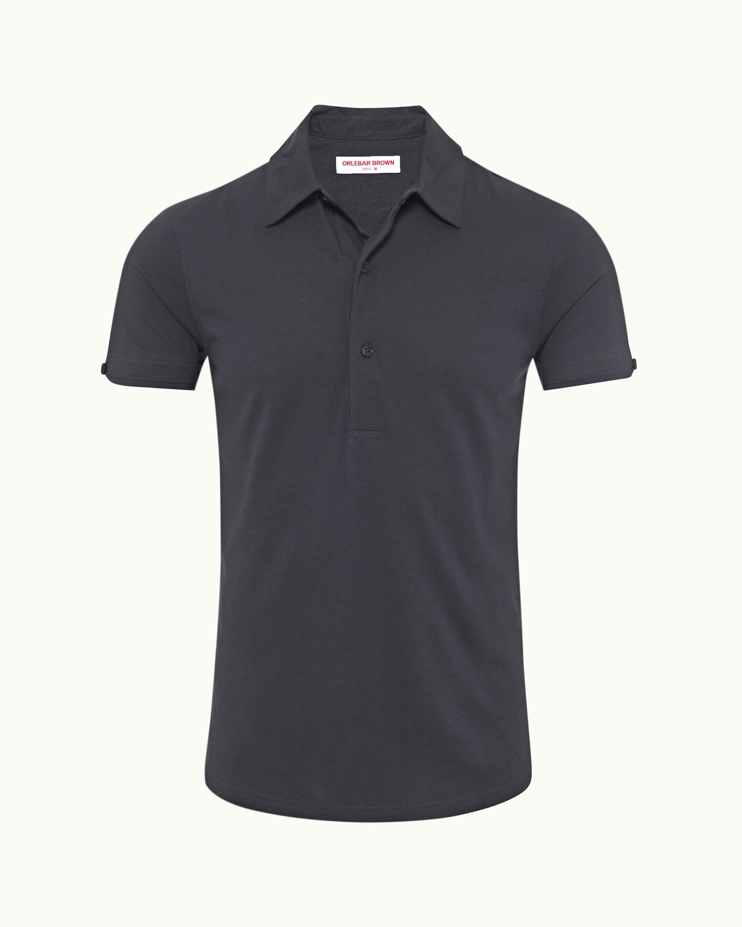 Black silk hotsell polo shirt