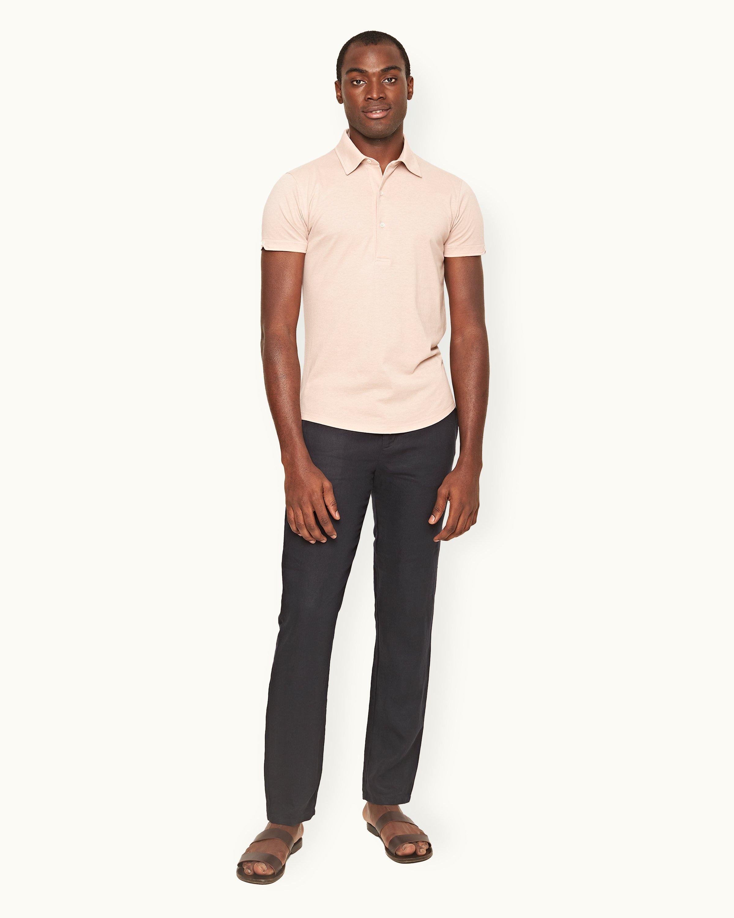 Cotton and silk polo shirt