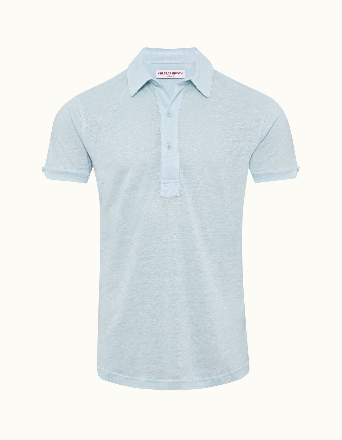 Sebastian Linen - Mens Island Sky Tailored Fit Short-Sleeve Linen Polo Shirt