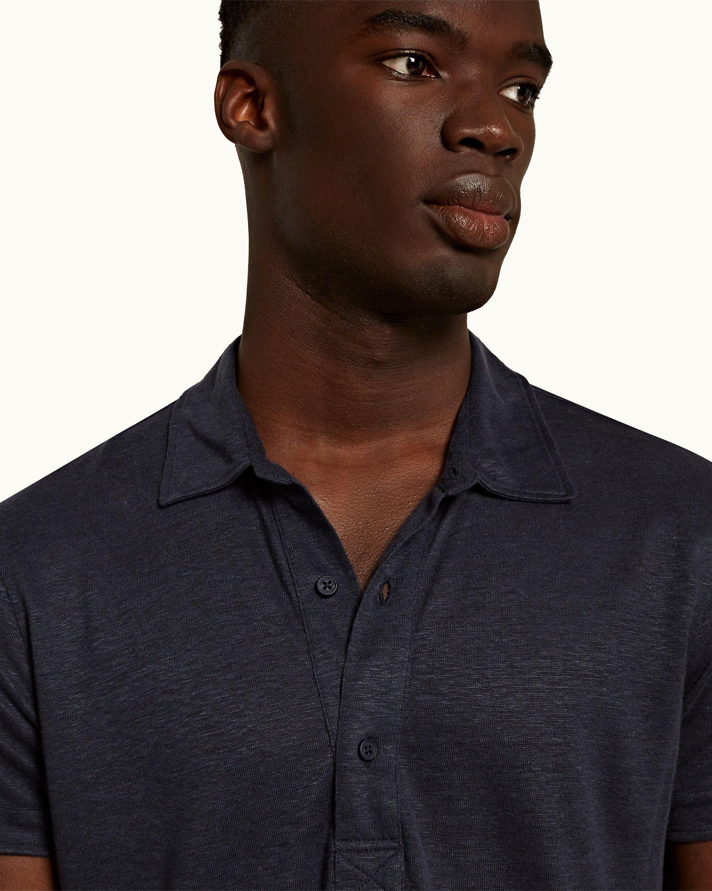 Linen polo outlet mens