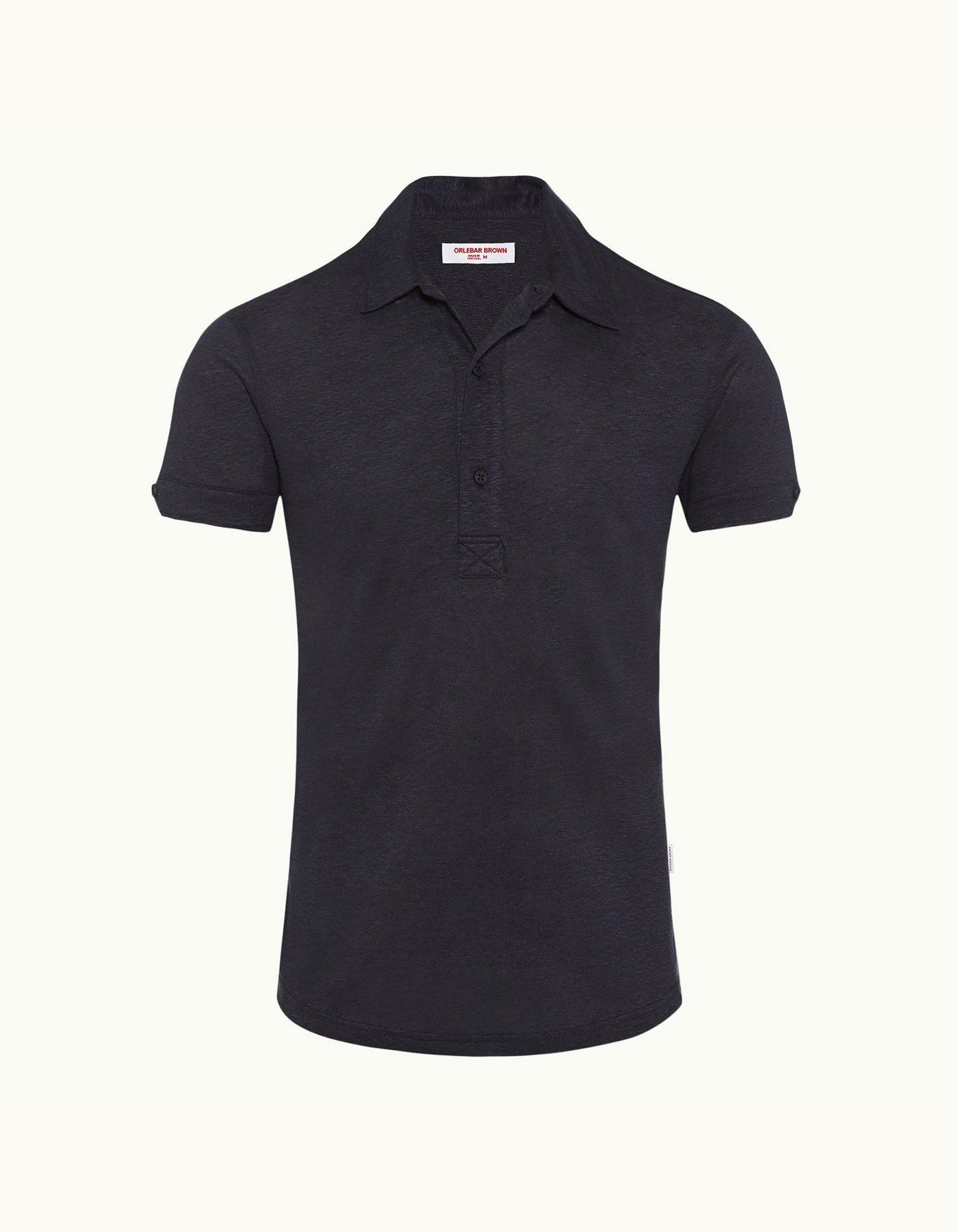 Sebastian Linen - Mens Navy Tailored Fit Linen Polo Shirt